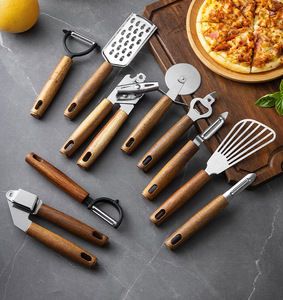 Herramientas de cocina, abridor de botellas de palisandro, batidor de huevos, cepilladora, espátula para <span class=keywords><strong>Pizza</strong></span>, juego de cepilladora de prensa de ajo de acero inoxidable, utensilios de cocina - Product Image 6