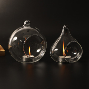 Creative Double Transparent Glass Handmade Eco-friendly Small Tea Light <strong>Holder</strong> Christmas Home Wedding Hanging Decoration Blister - Product Image 2