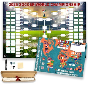 Mapa del Torneo Mundial de Fútbol 2026 con Banderas y Marcadores para Aficionados - Product Image 2