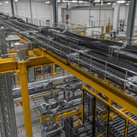 Plateau de câblage horizontal LINSHENG en T 300x100 HDG pour la distribution de câbles à trois voies dans les postes de transformation