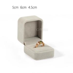 High-end Beige Velvet Jewelry Box With Round Corner For Luxury Valentines Day Gift Packaging - Product Image 4