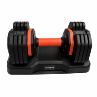 Ensemble d'haltères réglables 25 lb (5-25 lb) avec réglage rapide par cadran, poignée recouverte de TPE, en acier au carbone pour la maison et la salle de sport, vente en gros