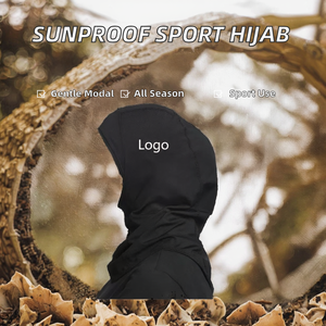 Breathable Sun-protective Elastic Modal Sport Hijab Neck Gaiter <b>Base</b> <b>Layer</b> Cap Head Neck Chin Cover Pull-on Headscarf Solid - Product Image 2