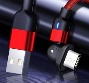 Cavo dati <span class=keywords><strong>usb</strong></span> in nylon intrecciato rotante a 180 gradi da 1m per <span class=keywords><strong>iphone</strong></span> tipo c cavo dati <span class=keywords><strong>usb</strong></span> <span class=keywords><strong>micro</strong></span> rotante di tipo c - Product Image 3