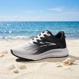 Chaussures de course en mesh marine, à lacets, respirantes, légères, pour la marche et l'entraînement, écologiques, pour hommes - Product Image 5