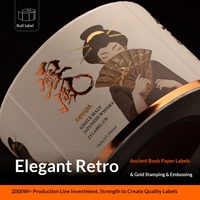 Etiquetas en Rollo Personalizadas de Papel Especial con Estampado en Caliente, Autoadhesivas, con Relieve, para Vino, Cerveza, Café y Bebidas