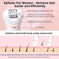 Dispositivo de Belleza Multifuncional, Depiladora Eléctrica, Afeitadora Femenina, Kit de Cuidado Personal, Eliminador de Callos para Rostro, Cuerpo e Ingle, Recortadora de Vello