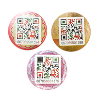 Etiqueta adhesiva para número de serie, sistema de software gratuito, personalizada, forma redonda, código qr