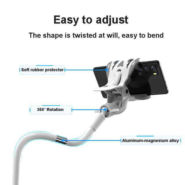 Lazy Goose Neck Long Arm Adjustable Mobile Phone Accessories Mount Clip Bracket Stand Cellphone Holder