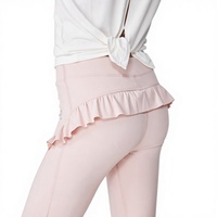 Pantalon de sport, de danse et de yoga pour adolescentes, motif à carreaux, taille haute élastique avec cordon de serrage, en nylon et élasthanne, 110-160 cm, antibactérien, séchage rapide