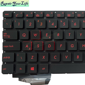 คีย์บอร์ดแล็ปท็อปภาษาสเปนสำหรับ <span class=keywords><strong>Asus</strong></span> GL752 <span class=keywords><strong>GL552V</strong></span> GL552VL แป้นพิมพ์ GL552JX GL552VX ปุ่มสีแดงไม่มีกระดาษแบ็คไลท์ - Product Image 3