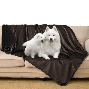 Büyük köpek yavru kedi için su geçirmez köpek battaniyesi evcil hayvan battaniyesi koruyucu yatak atmak peluş yumuşak sıcak bulanık Sherpa battaniye