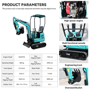 Mini-excavatrice de 1,2 tonne, petite pelle sur chenilles avec moteur EPA, compacte et hydraulique, pour jardin, ferme et construction - Product Image 4