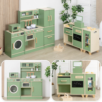 Set Mainan Dapur Hutan Kayu Anak-anak, Permainan Pura-pura dengan Suara dan Lampu, Aksesoris Makanan, Montessori Edukatif, Hadiah Permainan Peran