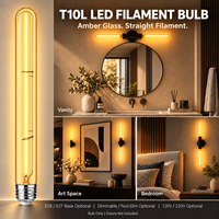 Ampoule tubulaire longue à filament LED rétro E26 E27, verre ambré 2200K, pour usage résidentiel et paysager, certifiée UL CE UKCA, directement de l'usine