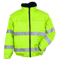 Veste de travail d'extérieur 3 en 1 personnalisée pour hommes, haute visibilité, respirante, réfléchissante, imperméable, avec doublure amovible pour l'hiver