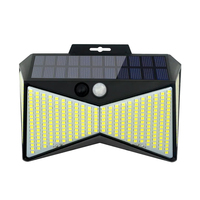 Lampe murale solaire à LED double face avec détecteur de mouvement, étanche, pour terrasse, balcon, jardin
