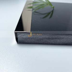 EX338 High Quality Modern L-Shape <b>Corner</b> Decoration Tile Wall Trim Strip 8K Silver Mirror Finish Stainless Steel Waterproof - Product Image 1