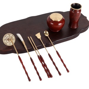 Juego de sellos de incienso de cobre puro, esmalte de escoria, escritura de sello roja, polvo de sándalo y madera de agar, herramientas para hacer sellos. - Product Image 5