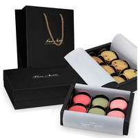 Vente en gros de coffrets cadeaux personnalisés macaron cookie chocolat bleu rose boulangerie emballage de qualité alimentaire boîte du désert avec séparateurs