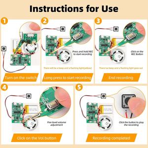 프로그래머블 사운드 레코더 모듈 DIY 음악 음성 녹음 모듈 칩 스피커 포함 - Product Image 2