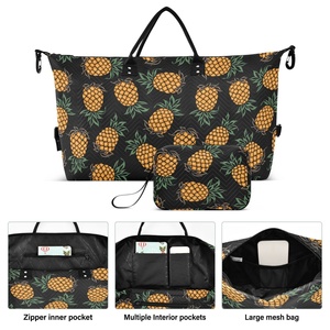 New Arrival Custom Pineapple Duffel Bag Lightweight Adjustable Straps Unisex Travel Sport Bag With Toiletry Bag - Product Image 2
