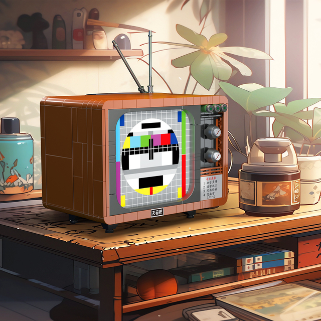 Wholesale Supermarket-style Educational Toys, DIY Assembly Toy Ornaments, and Mini Retro TV Building Block Models