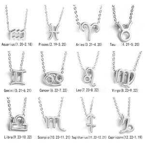 Pendentif Horoscope Unique en argent plaqué or pour femmes, 12 signes du zodiaque, astrologie, bijoux de collier - Product Image 5