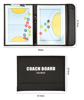 Tableau tactique de handball magnétique pliable avec marqueur, effaceur et poignée de transport