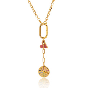 Collier en acier inoxydable doré avec pendentif étoile et cœur pour cadeau - Product Image 5