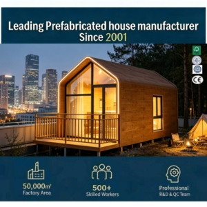 Cabine moderne en bois à ossature en acier, petite maison panoramique en verre pour studio d'arrière-cour de luxe - Product Image 1
