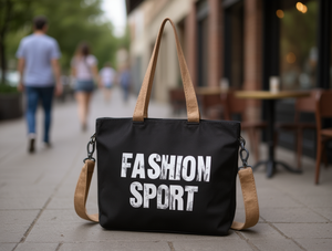 Borsa a tracolla in tela con stampa alla moda e chiusura a cerniera, borsa per la spesa per tutte le stagioni - Product Image 2