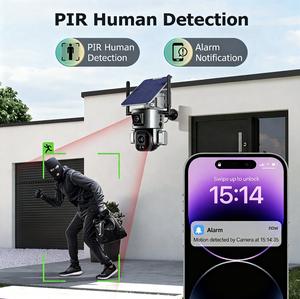 Caméra de sécurité réseau 4G Wi-Fi 8MP 10X 4X à double objectif avec zoom optique PTZ et suivi de mouvement, en promotion pour usage intérieur CMOS Cloud extérieur - Product Image 5