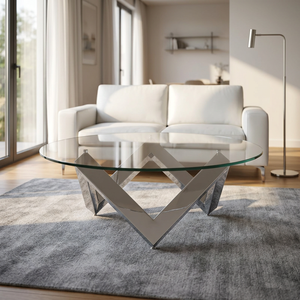 Table basse en métal au design unique AK Brass avec plateau en verre, table basse de qualité supérieure pour la décoration intérieure / pièce maîtresse de restaurant - Product Image 3