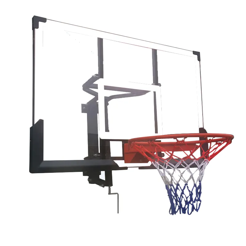 आउटडोर एडजस्टेबल ऊंचाई दीवार पर लगने वाला बास्केटबॉल हूप सेट आंगन के लिए वाटरप्रूफ बास्केटबॉल सिस्टम