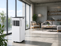 Climatiseur Portable Électrique 9000 BTU, Unité de Refroidissement Uniquement, en Plastique, avec Télécommande, Classe d'Efficacité Énergétique pour Maison et Bureau