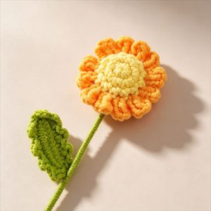 Fleur artificielle en laine faite à la main, bouquet de petites marguerites et de camomilles à tige unique, marguerites artificielles prêtes à offrir pour la Fête des Enseignants - Product Image 3