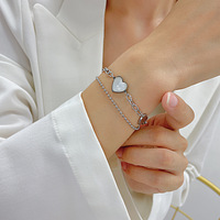 Ins style amour coeur main bijoux accessoires double couche conception amour coeur bijoux bracelet et bracelet femmes