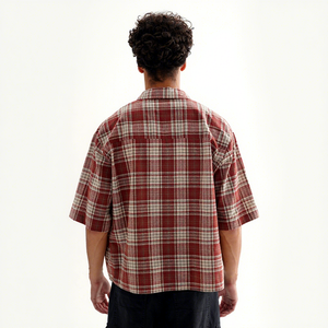 <span class=keywords><strong>Camicia</strong></span> retrò anni '90 a quadri in dobby traspirante da <span class=keywords><strong>uomo</strong></span>, oversize, a <span class=keywords><strong>mezza</strong></span> <span class=keywords><strong>manica</strong></span>, stile Y2K, streetwear skater estivo - Product Image 4