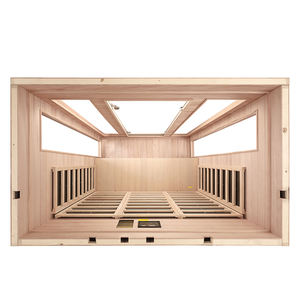ห้องซาวน่าอินฟราเรดไฟฟ้าทันสมัยสำหรับ 3 คน ยี่ห้อ Hongyuan ใช้ในบ้านพักตากอากาศ ผลิตจากไม้ Okoume และ Hemlock พร้อมบลูทูธและ EMF ต่ำ - Product Image 6