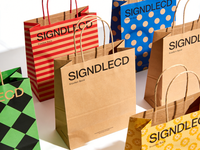 Sac cadeau en papier kraft imprimé sur mesure avec poignées, recyclable, pour les courses, les plats à emporter, les fêtes, vente en gros