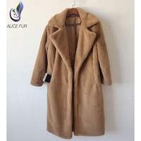 Manteau en fausse fourrure de vison sable extra long, personnalisable et professionnel, pour femmes