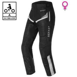 Pantalones de moto Befast Airtech Lady con certificado CE Gris oscuro S - Product Image 1