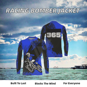 Nouvelle arrivée Veste bomber de course en polyester/coton brodée coupe-vent Tenue de rue Vêtement F1 Rétro Personnalisé Unisexe - Product Image 5