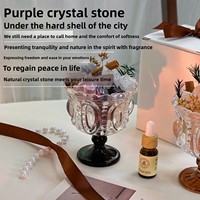 Diffuseur d'aromathérapie sans flamme en pierre de cristal, design coupe à glace, pour intérieur, parfum longue durée, en verre, pour huiles essentielles haut de gamme