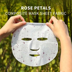 Professional 65gsm Rose Hyaluronic Acid <strong>Facial</strong> Nonwoven Mask Sheet New Design Dry Fabric Face Mask Sheet Beauty Products - Product Image 1