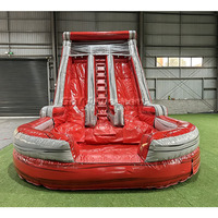 Toboggan aquatique gonflable de 20 pieds de haut, qualité commerciale, en PVC vinyle, double piste, grand toboggan aquatique gonflable avec piscine