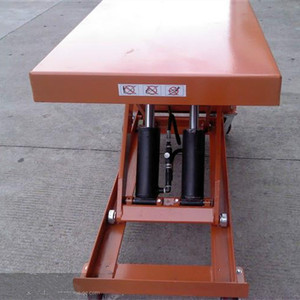 Suzhou Lifute Hydraulic Handcart 1.5 Ton Foot Operated Industrial Logistics Lifting <b>Platform</b> Red Steel Four Wheel - Product Image 3