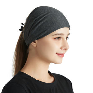 Bandeau élastique en coton de couleur unie pour femmes, bandeau de sport et de yoga, style décontracté européen et américain - Product Image 1