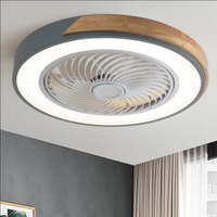 Ventilateur de plafond scandinave en bois massif lampe Ultra-mince chambre à coucher Invisible salle à manger confortable salon étude ventilateur lumière